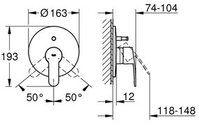 Εξωτερικά μέρη μπαταρίας Grohe Eurostyle Cosmopolitan