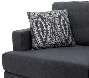 Γωνιακός καναπές με σκαμπό Slim υφασμάτινος χρώμα ανθρακί με μαξιλάρια 185x140x70εκ 185x140x70 εκ.