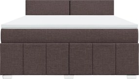 vidaXL Κρεβάτι Boxspring με Στρώμα Σκούρο Καφέ 180x200 εκ Υφασμάτινο