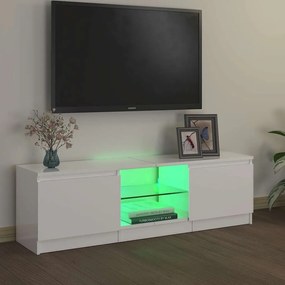 vidaXL Έπιπλο Τηλεόρασης με LED Γυαλιστερό Λευκό 120 x 30 x 36 εκ.