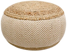 Σκαμπό-πουφ Hipy Inart γιούτα σε φυσική και μπεζ απόχρωση Φ40x30εκ