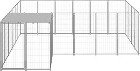vidaXL Σπιτάκι Σκύλου Ασημί 8,47 μ² Ατσάλινο