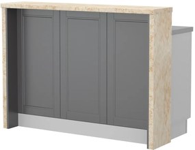Πάγκος νησίδας Tahoma-Μήκος: 135 εκ.-Γραφίτης-Latino Marble