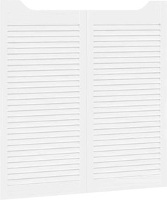 vidaXL Πόρτες Swing 2 pcs Λευκό Μασίφ Ξύλο Πεύκου
