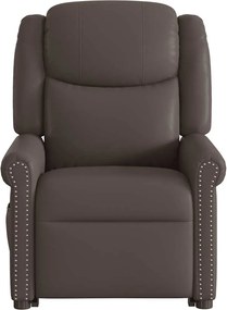 vidaXL Μόνιμη πολυθρόνα μασάζ Shiny Brown Faux Leather