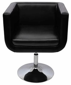 Καρέκλες Μπαρ 2 τεμ. Μαύρες από Συνθετικό Δέρμα - Μαύρο