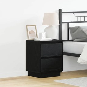 vidaXL Κομοδίνο 2 τμχ. Μαύρη Οξυά 39 x 34,5 x 50 εκ.
