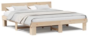 vidaXL Σκελετός Κρεβατιού Καφέ 180 x 200 cm Συμπαγές ξύλο πεύκου