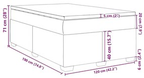 Κρεβάτι Boxspring με Στρώμα Σκούρο Μπλε 120x190 εκ. Βελούδινο - Μπλε