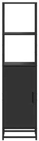 Highboard Μαύρο 35,5x35x139 cm Κατασκευασμένο ξύλο και μέταλλο - Μαύρο