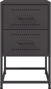 vidaXL Κομοδίνα 2 τεμ. Μαύρα 36x39x60,5 εκ. Χάλυβα