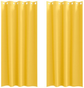 vidaXL Κουρτίνες 2 pcs κίτρινο μουσταρδί 225 x 140 εκ. Πολυεστέρας