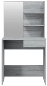 vidaXL Μπουντουάρ με Καθρέφτη Γκρι Sonoma 74,5x40x141 εκ.