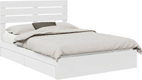 vidaXL Κρεβάτι Αποθήκης Λευκό 160 x 200 cm Επεξεργασμένο Ξύλο