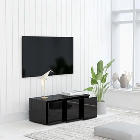 vidaXL Έπιπλο Τηλεόρασης Γυαλιστερό Μαύρο 80x34x30 εκ. Επεξ. Ξύλο