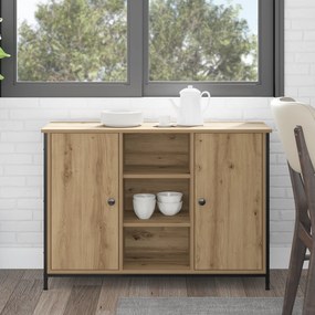 vidaXL Έπιπλο Artisan Οξιά 100x35x70 εκ Επεξεργασμένου Ξύλου και Χάλυβα