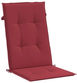 Μαξιλάρια Καρέκλας Κήπου με Πλάτη 2 τεμ. Μπορντό 120x50x3 εκ. - Κόκκινο