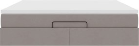 vidaXL Οθωμανικό κρεβάτι με στρώμα Taupe 180x200cm ύφασμα