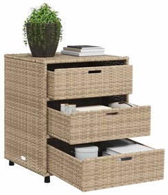 vidaXL Ντουλάπι Αποθήκευσης Κήπου Beige 55x59x69 εκ. Συνθετικό Ρατάν