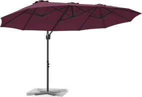 vidaXL Ομπρέλα ηλίου Βεραμάν Κόκκινο 372 x 198 x 243 εκ