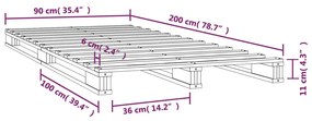 Καναπές από Παλέτες Λευκός 90 x 200 εκ. από Μασίφ Ξύλο Πεύκου - Λευκό