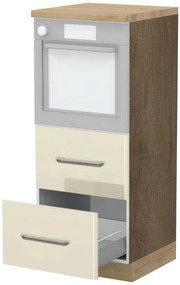 Επιδαπέδιο ντουλάπι φούρνου ψηλό Modena K14-60-2MB-Φυσικό σκούρο - Μπεζ - 60.00Χ60.00Χ148.00cm