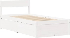 vidaXL Σκελετός Κρεβ. Χωρίς Στρώμα Λευκό 90x200 εκ Μασίφ Πεύκο
