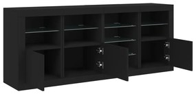 vidaXL Μπουφές με LED Μαύρος 164 x 37 x 67 εκ.