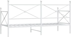vidaXL Κρεβάτι ημέρας χωρίς στρώμα Λευκό 90x200 cm Ατσάλι