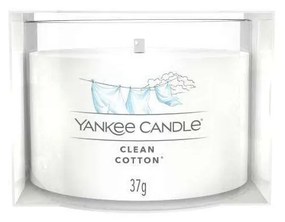 Κερί Αρωματικό Σε Βάζο Votive Signature Clean Cotton 1701437E 5,4x4,4cm White Yankee Candle Wax
