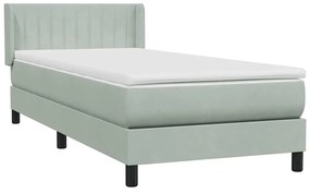 BOX SPRING ΚΡΕΒΑΤΙ ΜΕ ΣΤΡΩΜΑ ΑΝΟΙΧΤΟ ΓΚΡΙ 80X220 CM ΒΕΛΟΥΔΙΝΟ 3318303