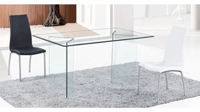 GLASSER Τραπέζι - Γραφείο Διάφανο Γυαλί 12mm  150x90x75cm [-Clear-] [-Bent Glass - Γυαλί-] ΕΜ727