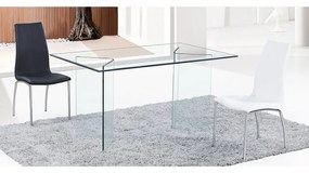 GLASSER Τραπέζι - Γραφείο Διάφανο Γυαλί 12mm  150x90x75cm ΕΜ727