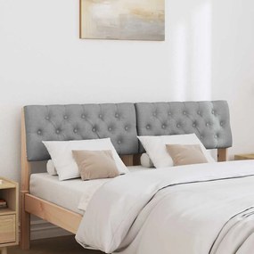 vidaXL Ταπετσαρισμένο κεφαλάρι Ανοιχτό γκρι 135 cm