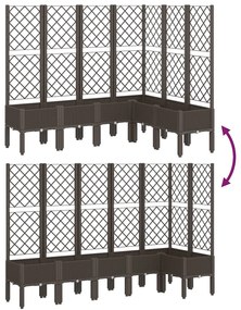 Ζαρντινιέρα Κήπου με Καφασωτό Καφέ 160 x 120 x 142 εκ. από PP - Καφέ