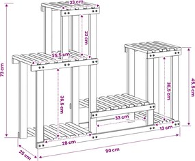vidaXL Βάση φυτών Λευκός Χρωματισμός 90 x 25 x 73 εκ.