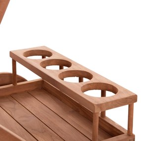 Δίσκος Σερβιρίσματος Σε Τρόλεϋ ALFRED C4579 Ξύλο Teak Φυσικό 86x56x80Υ εκ. 86x56x80 εκ.