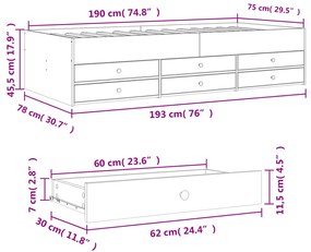 ΚΑΝΑΠΕΣ-ΚΡΕΒΑΤΙ ΜΕ ΣΥΡΤΑΡΙΑ ΓΚΡΙ SONOMA 75X190 ΕΚ. ΕΠΕΞ. ΞΥΛΟ 3280893