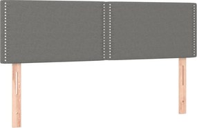 vidaXL Κρεβάτι Boxspring με Στρώμα &amp; LED Σκ.Γκρι 140x200 εκ Υφασμάτινο