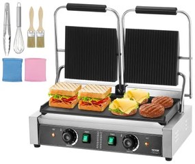 VEVOR Commercial Panini Press Grill Electric Sandwich Maker Plate 485x230mm