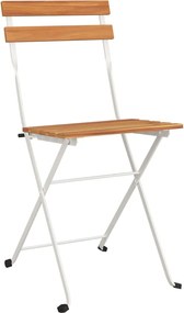 vidaXL Τραπεζαρία Bistro Πτυσσόμενη Σετ 3 τεμ. Μασίφ Ακακία &amp; Ατσάλι