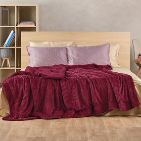 Κουβέρτα Fleece King Size Με Γουνάκι (260x240) Kentia Versus Spencer 42 Bordeaux