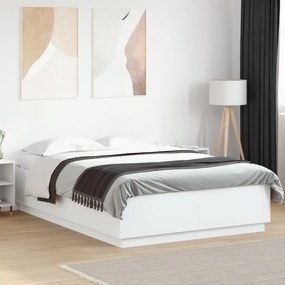vidaXL Πλαίσιο Κρεβατιού Λευκό 160x200 εκ. Επεξεργασμένο Ξύλο