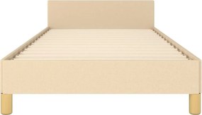 vidaXL Πλαίσιο κρεβατιού χωρίς στρώμα Κρέμα 80x200 cm Ύφασμα