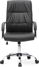 Καρέκλα γραφείου διευθυντική Matteo Megapap από τεχνόδερμα χρώμα μαύρο 60x66x105/115εκ.