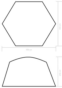 vidaXL Σκίαστρο Πισίνας Μπλε 500 x 433 x 250 εκ. Υφασμάτινο