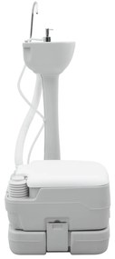 vidaXL Τουαλέτα Κάμπινγκ 2 pcs Γκρι, Λευκό 50.5 x 33 x 103 εκ