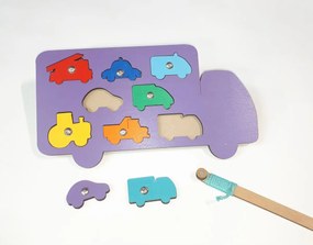 Intra απο ξύλο plywood 3mm-4mm πάχος - Vehicles Shapes Puzzle Ξύλινα μανταλάκια παζλ για νήπια Δίασταση 30x30 cm Intraeaxys-078yew4o