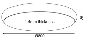 ΟΡΟΦΗΣ ΦΩΤΙΣΤΙΚΟ LED 70W 5600LM 3000K ΜΑΥΡΟ ΜΕΤ/ΚΟ D80XH8CM KALLISTA - Μέταλλο - V27LEDC80BK