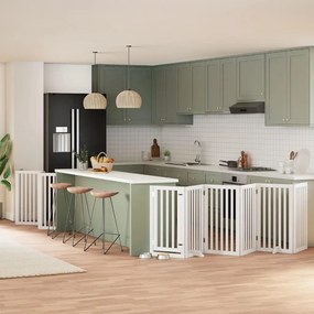 Διαχωριστικό Σκύλων/Πόρτα Πτυσσόμενο 12 Πάνελ 600εκ Ξύλο Λεύκας